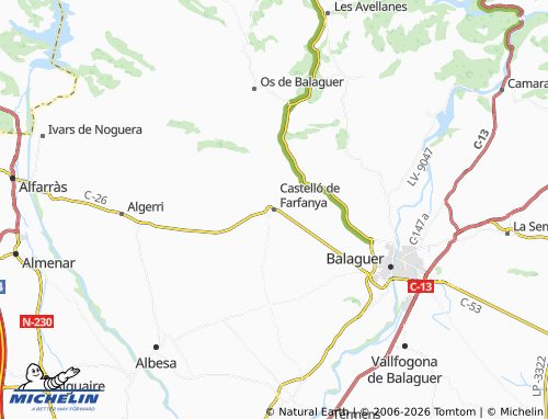 Mappa MICHELIN Castelló de Farfanya - ViaMichelin