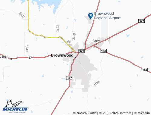 Mappa MICHELIN Brownwood - ViaMichelin