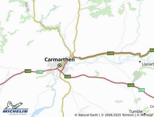 MICHELIN Abergwili map - ViaMichelin