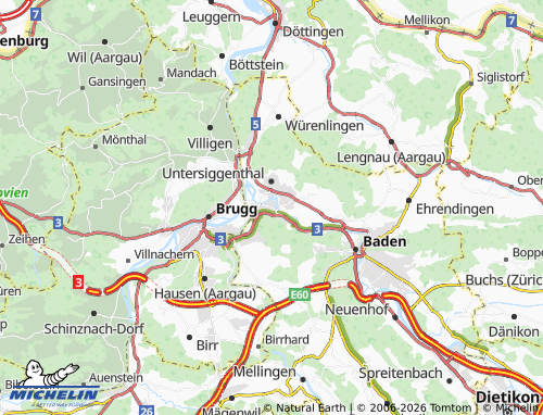 MICHELIN-Landkarte Turgi - ViaMichelin