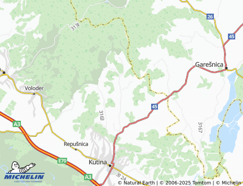 MICHELIN Katoličke Čaire map - ViaMichelin