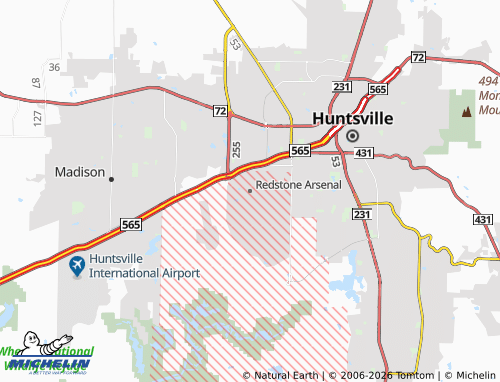 Mappa MICHELIN Redstone Arsenal - ViaMichelin