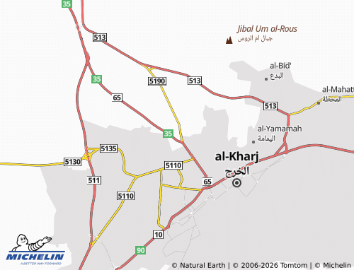 MICHELIN-Landkarte al-'Akhdar - ViaMichelin