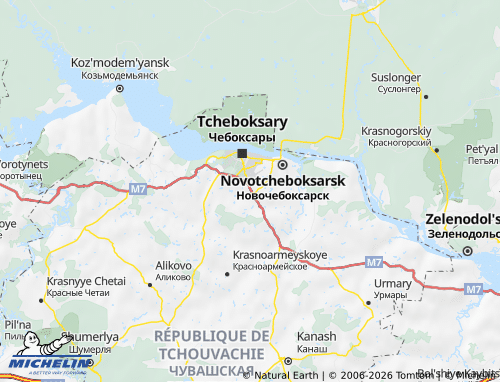MICHELIN-Landkarte Tscheboksarski Rajon - ViaMichelin