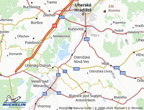 MICHELIN Ostrožská Nová Ves map - ViaMichelin