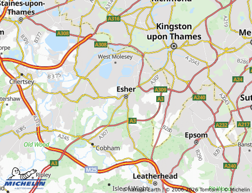 Mappa MICHELIN Esher - ViaMichelin