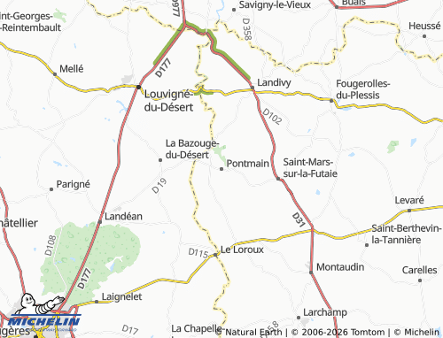 Mappa MICHELIN Pontmain - ViaMichelin