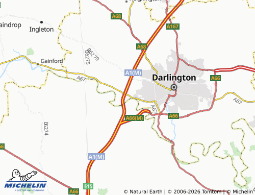 Carte MICHELIN Low Coniscliffe and Merrybent - ViaMichelin