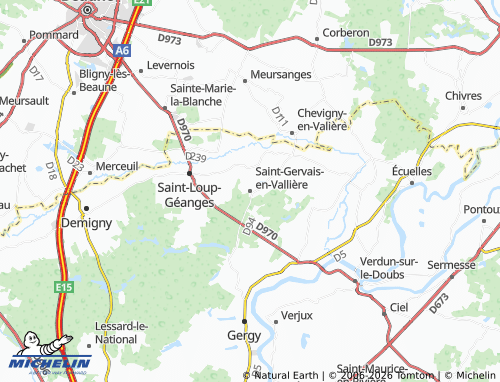 Carte MICHELIN Saint-Gervais-en-Vallière - ViaMichelin