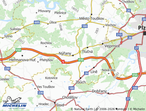 Mapa MICHELIN Nýřany - ViaMichelin