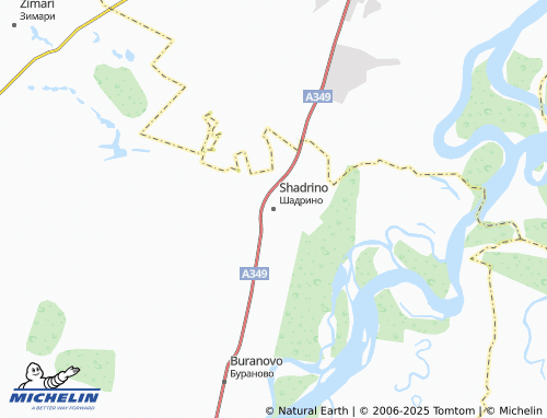MICHELIN-Landkarte Shadrino - ViaMichelin