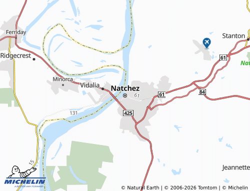 Mapa MICHELIN Natchez - ViaMichelin