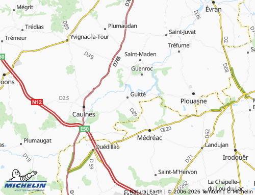 MICHELIN Guitté map - ViaMichelin