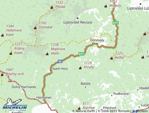 MICHELIN Motyčky map - ViaMichelin