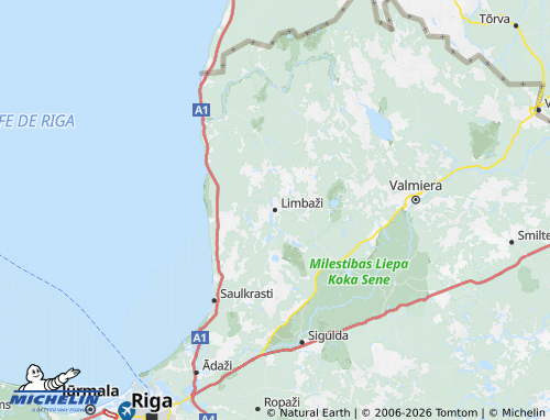 Carte MICHELIN Limbažu novads - ViaMichelin