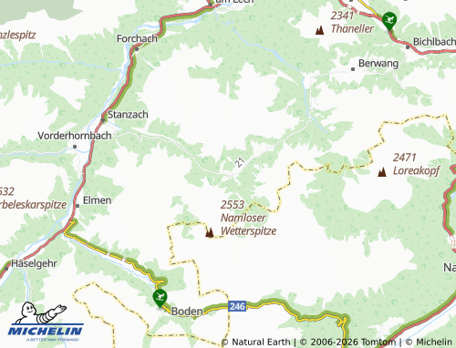 MICHELIN Namlos map - ViaMichelin