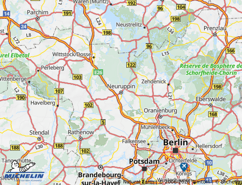 Kaart MICHELIN Ostprignitz-Ruppin - ViaMichelin