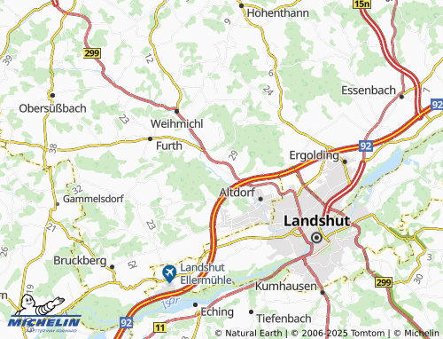 MICHELIN-Landkarte Pfettrach - ViaMichelin