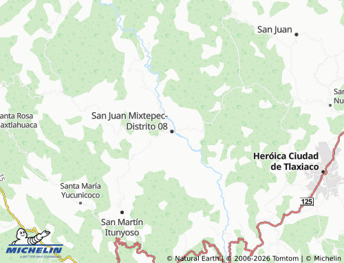 MICHELIN San Juan Mixtepec-Distrito 08 map - ViaMichelin
