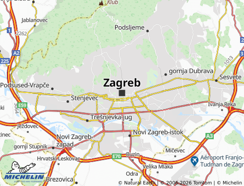 Mappa MICHELIN Zagabria - ViaMichelin