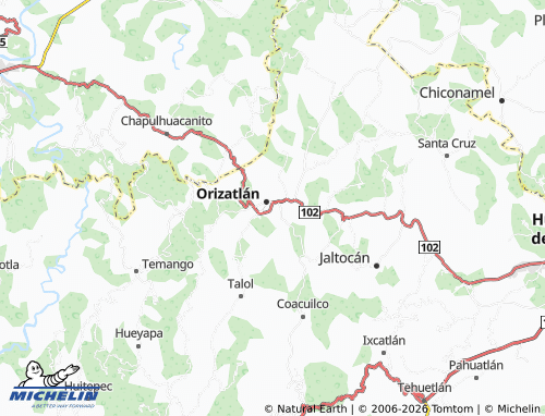 MICHELIN Tzicatipa map - ViaMichelin