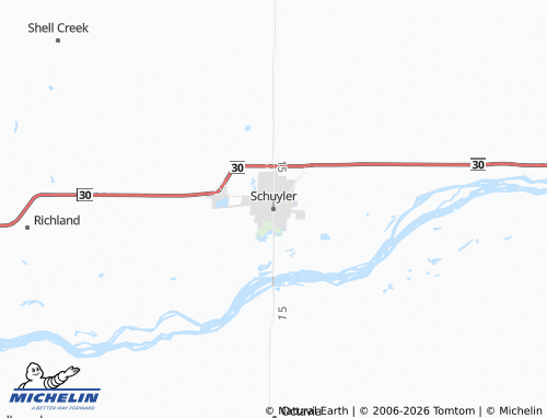 Mappa MICHELIN Schuyler - ViaMichelin
