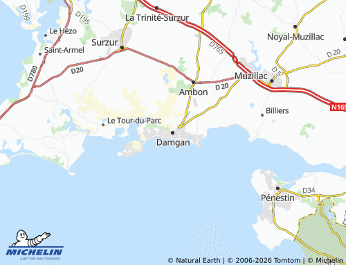 Mappa MICHELIN Damgan - ViaMichelin