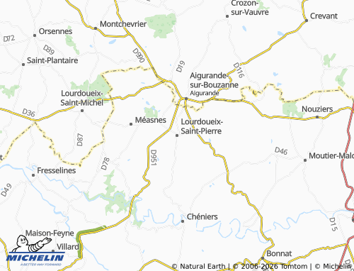 Mapa MICHELIN Lourdoueix-Saint-Pierre - ViaMichelin
