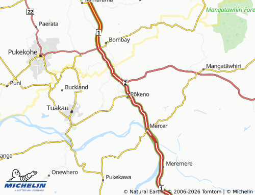 Mapa MICHELIN Pōkeno - ViaMichelin