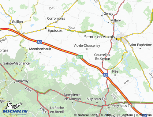 MICHELIN-Landkarte Bourbilly - ViaMichelin