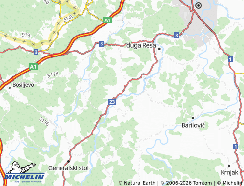 Mapa MICHELIN Donji Zvečaj - ViaMichelin
