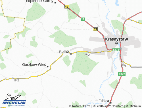 MICHELIN Białka map - ViaMichelin