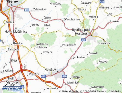 Mappa MICHELIN Prusinovice - ViaMichelin