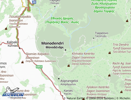 MICHELIN Monodendri map - ViaMichelin