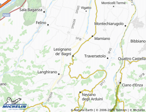 MICHELIN Lesignano de' Bagni map - ViaMichelin