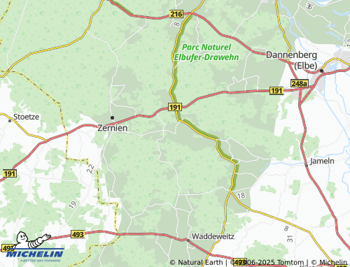 MICHELIN Fließau map - ViaMichelin
