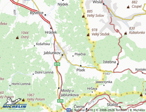 Mappa MICHELIN Písečná - ViaMichelin