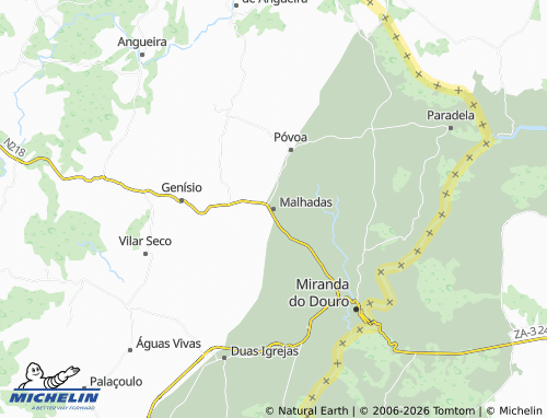 Mapa MICHELIN Malhadas - ViaMichelin