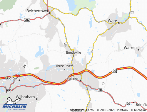 MICHELIN Bondsville map - ViaMichelin