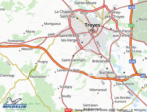 Mappa MICHELIN Saint-Germain - ViaMichelin