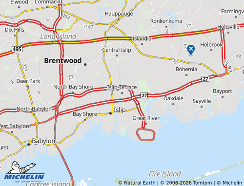 Mapa MICHELIN Islip Terrace - ViaMichelin