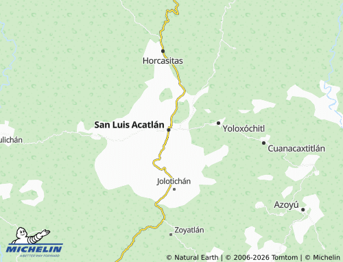 Mapa MICHELIN San Luis Acatlán Centro - ViaMichelin
