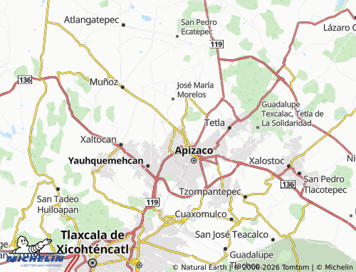 Kaart MICHELIN San José Tetel - ViaMichelin