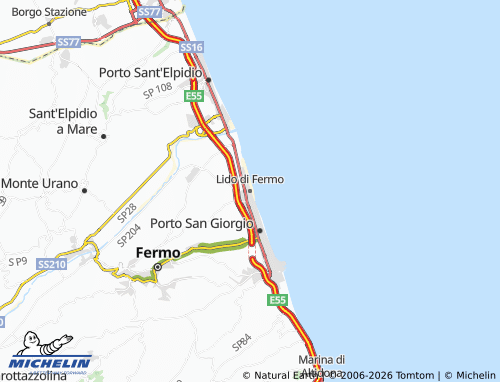 MICHELIN Lido di Fermo map - ViaMichelin
