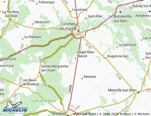 MICHELIN Nagel-Séez-Mesnil map - ViaMichelin