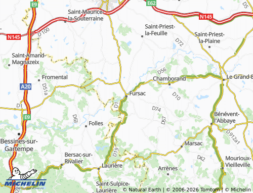 Mapa MICHELIN Fursac - ViaMichelin