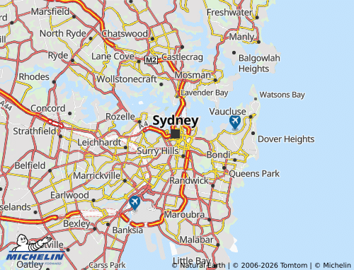 Mapa MICHELIN Sydney CBD - ViaMichelin