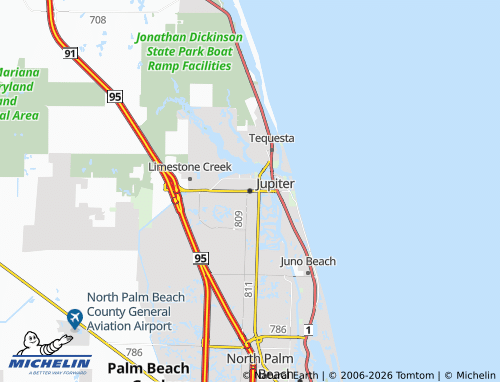 Mapa MICHELIN Jupiter - ViaMichelin