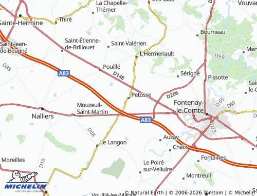 MICHELIN Petosse map - ViaMichelin