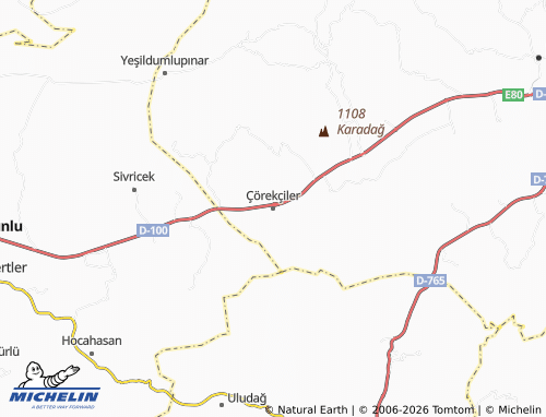 MICHELIN Çörekçiler map - ViaMichelin